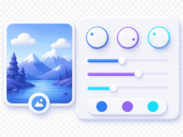 Illustration of image settings controls and format options