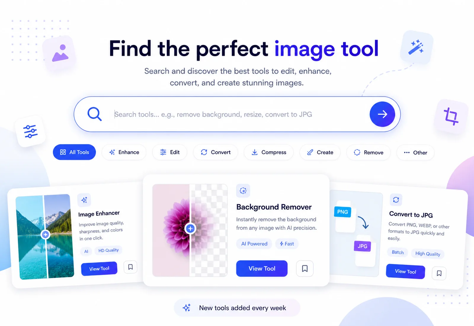 Image tool search interface illustration